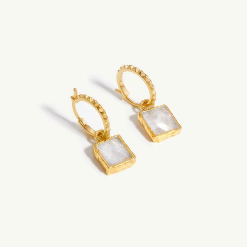 Mini Charm Hoop Earrings - Kő nélküli, silver